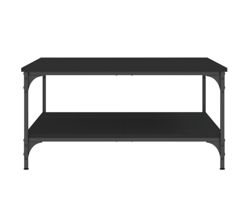 vidaXL Mesa de centro madera de ingeniería negro 80x80x40 cm