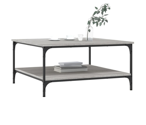 Mesa de centro madera de ingeniería gris Sonoma 80x80x40 cm