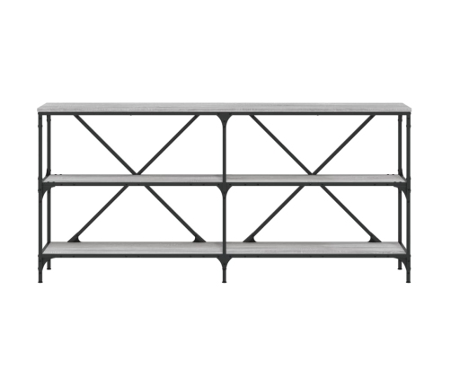 vidaXL Mesa consola hierro y madera ingeniería gris Sonoma 160x30x75cm