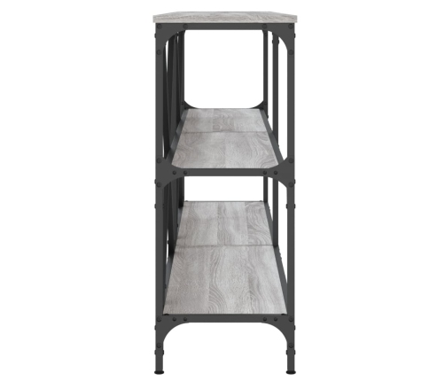 Mesa consola hierro y madera ingeniería gris Sonoma 160x30x75cm