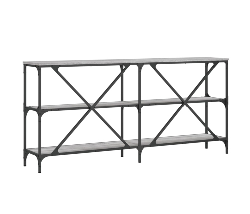 Mesa consola hierro y madera ingeniería gris Sonoma 160x30x75cm