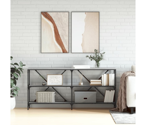 vidaXL Mesa consola hierro y madera ingeniería gris Sonoma 160x30x75cm