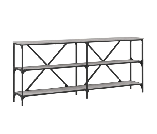 Mesa consola hierro y madera ingeniería gris Sonoma 180x30x75cm