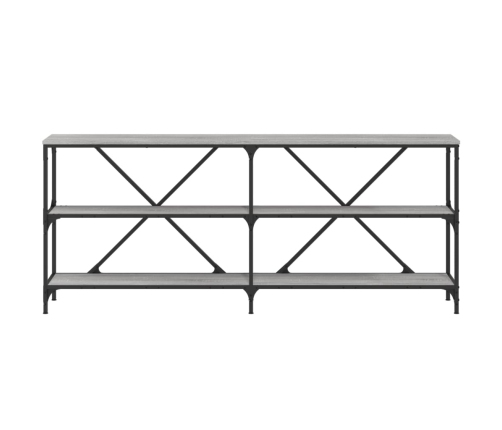 vidaXL Mesa consola hierro y madera ingeniería gris Sonoma 180x30x75cm