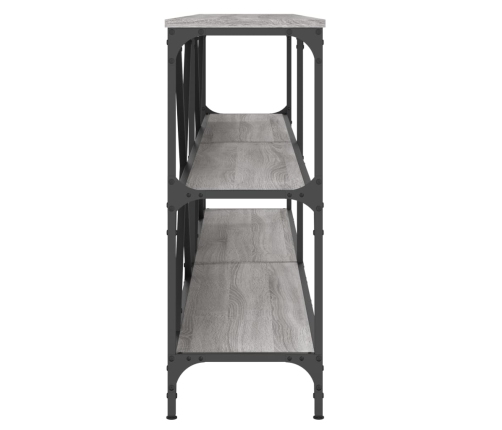 vidaXL Mesa consola hierro y madera ingeniería gris Sonoma 200x30x75cm