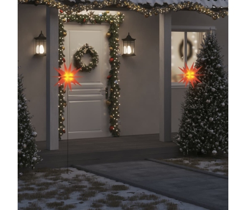 Lámparas de Navidad LED plegables 3 unidades rojo 57 cm