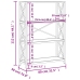 Estantería de 4 niveles madera maciza de roble 80x30x112 cm