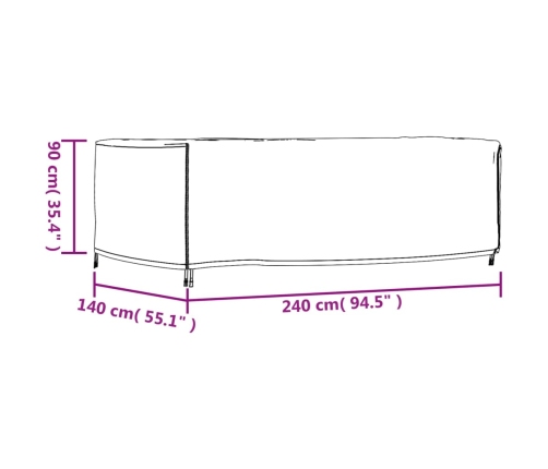 Cubierta de muebles de jardín impermeable 420D 240x140x90 cm