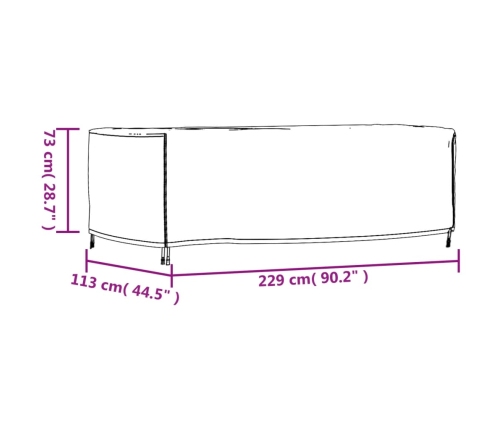 Cubierta de muebles de jardín impermeable 420D 229x113x73 cm