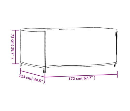 Cubierta de muebles de jardín impermeable 420D 172x113x73 cm