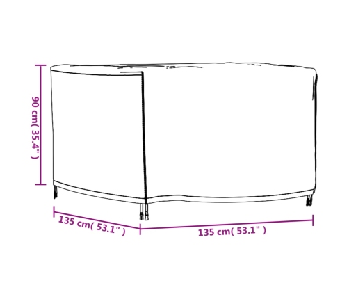 Cubierta de muebles de jardín impermeable 420D 135x135x90 cm