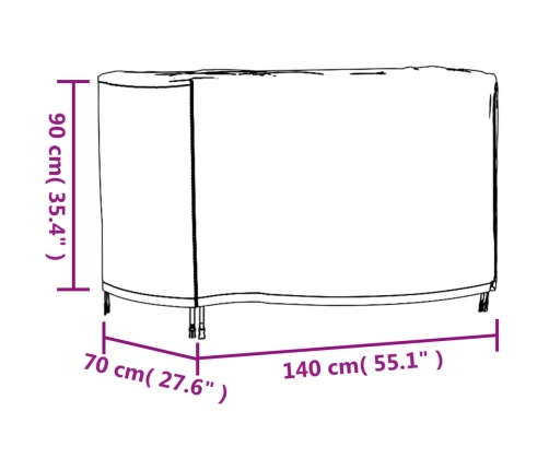 Cubierta de muebles de jardín 420D impermeable 140x70x90 cm