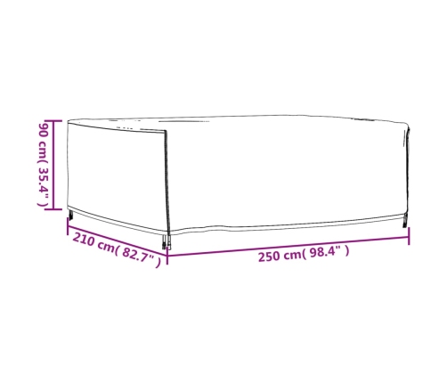 Cubierta para muebles de jardín 420D impermeable 250x210x90 cm