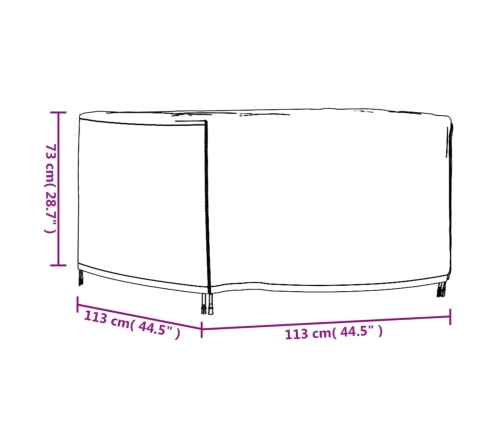 Cubierta de muebles de jardín 420D impermeable 113x113x73 cm