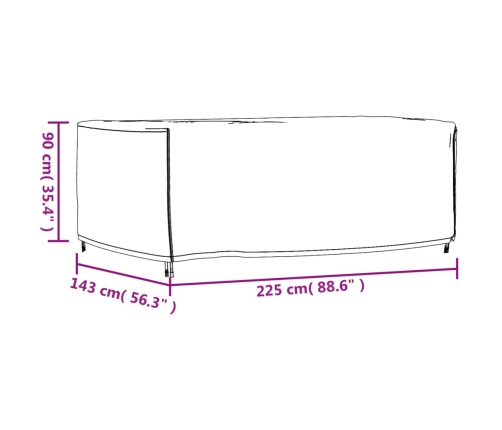 Cubierta de muebles de jardín impermeable 420D 225x143x90 cm