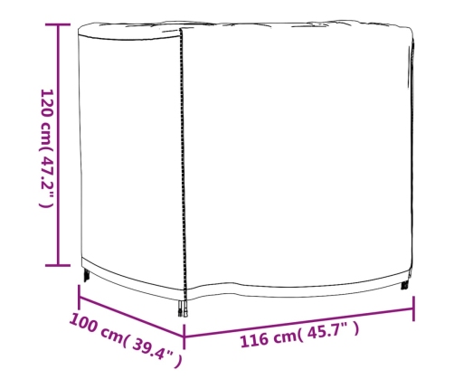 Cubierta de muebles de jardín impermeable 420D 180x70x90 cm