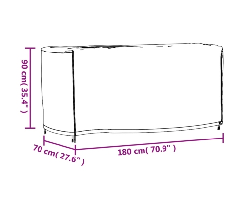 Cubierta de muebles de jardín 420D impermeable 180x70x90 cm