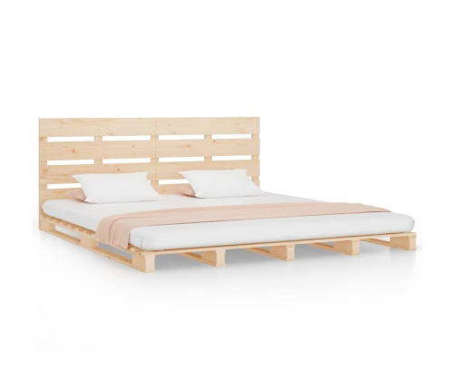 Estructura de cama sin colchón madera maciza de pino 140x190 cm