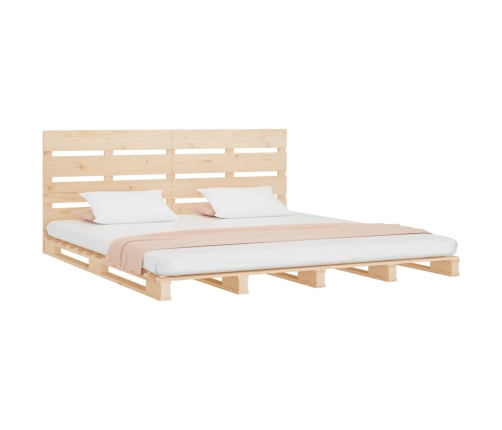 Estructura de cama sin colchón madera maciza de pino 140x190 cm