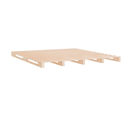 Estructura de cama sin colchón madera maciza de pino 140x190 cm