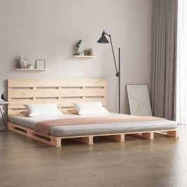 Estructura de cama sin colchón madera maciza de pino 140x190 cm