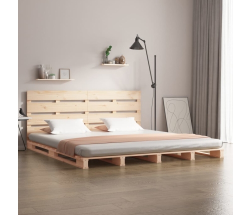 Estructura de cama sin colchón madera maciza de pino 140x190 cm