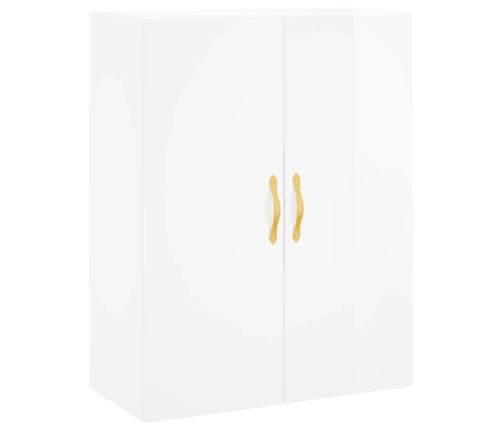 Armario de pared blanco brillante 69,5x34x90 cm