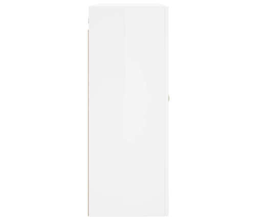 Armario de pared blanco brillante 69,5x34x90 cm