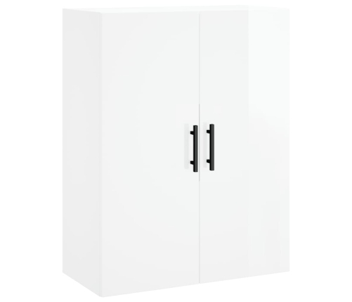 Armario de pared blanco brillante 69,5x34x90 cm