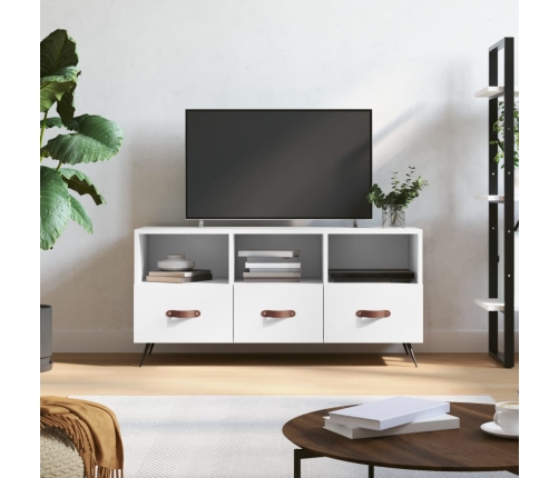 Mueble de TV madera de ingeniería blanco 102x36x50 cm