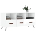 Mueble de TV madera contrachapada blanco brillo 102x36x50 cm