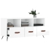 Mueble de TV madera contrachapada blanco brillo 102x36x50 cm