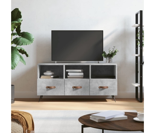 Mueble de TV madera de ingeniería gris hormigón 102x36x50 cm