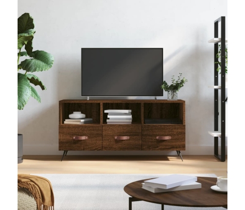 Mueble de TV madera de ingeniería marrón roble 102x36x50 cm