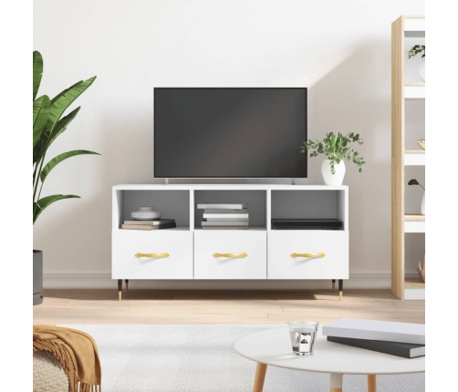 Mueble de TV madera de ingeniería blanco 102x36x50 cm