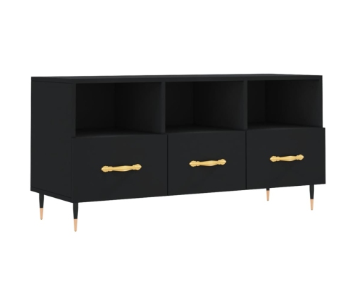 Mueble de TV madera de ingeniería negro 102x36x50 cm