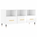 Mueble de TV madera contrachapada blanco brillo 102x36x50 cm