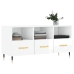 Mueble de TV madera contrachapada blanco brillo 102x36x50 cm