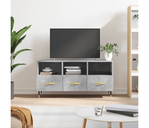 Mueble de TV madera de ingeniería gris hormigón 102x36x50 cm