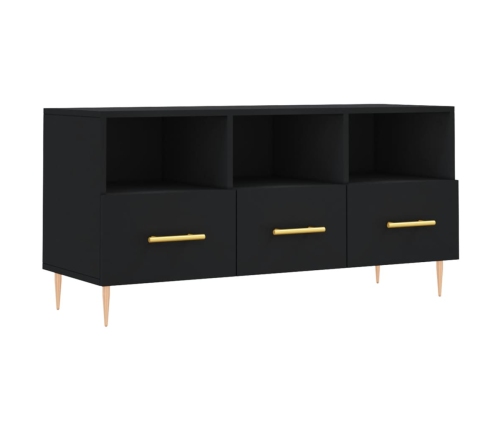 Mueble de TV madera de ingeniería negro 102x36x50 cm