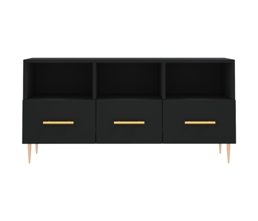 Mueble de TV madera de ingeniería negro 102x36x50 cm