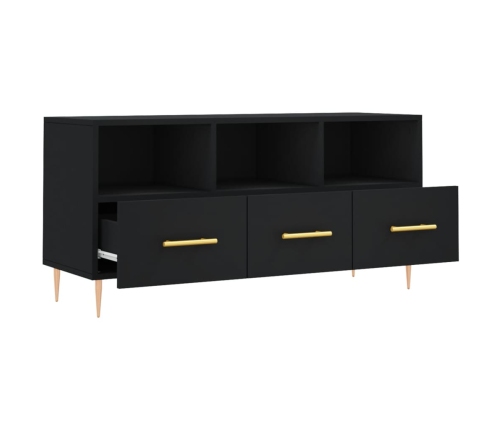 Mueble de TV madera de ingeniería negro 102x36x50 cm