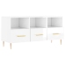 Mueble de TV madera contrachapada blanco brillo 102x36x50 cm