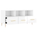 Mueble de TV madera contrachapada blanco brillo 102x36x50 cm