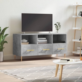 Mueble de TV madera de ingeniería gris hormigón 102x36x50 cm