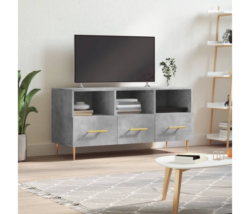 Mueble de TV madera de ingeniería gris hormigón 102x36x50 cm