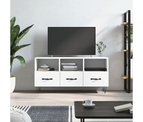 Mueble de TV madera de ingeniería blanco 102x36x50 cm