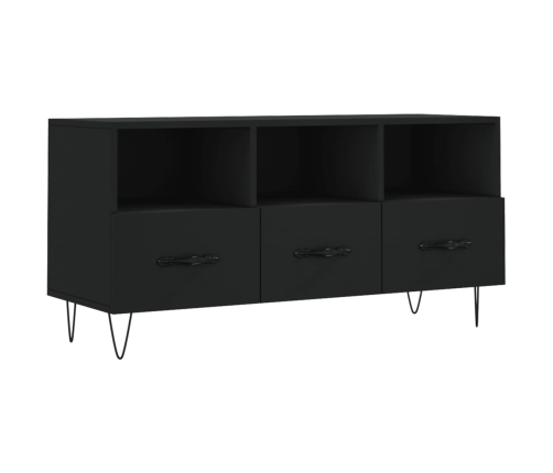 Mueble de TV madera de ingeniería negro 102x36x50 cm