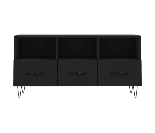 Mueble de TV madera de ingeniería negro 102x36x50 cm