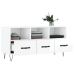 Mueble de TV madera contrachapada blanco brillo 102x36x50 cm